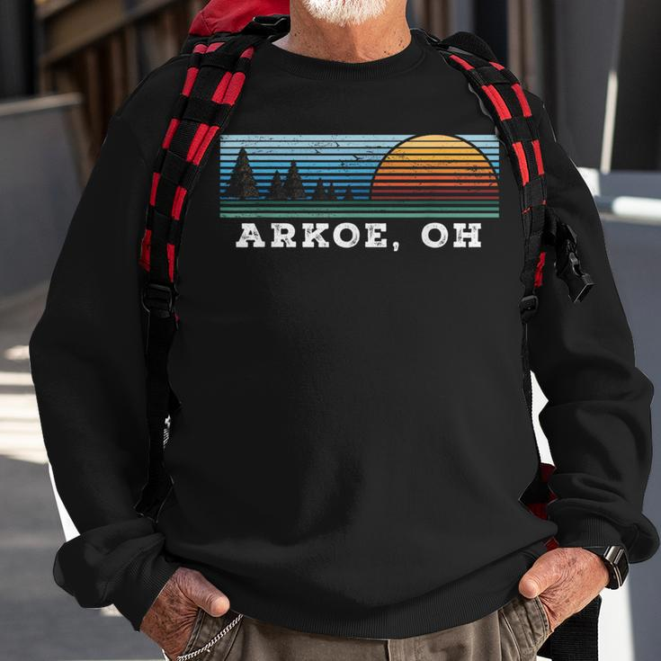 Retro Sunset Stripes Arkoe Ohio Sweatshirt Gifts for Old Men