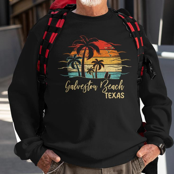 Retro Vintage Texas Galveston Beach Sweatshirt Gifts for Old Men