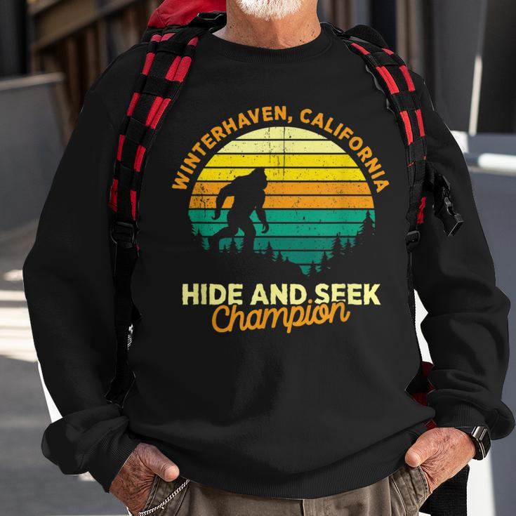 Retro Winterhaven California Big Foot Souvenir Sweatshirt Gifts for Old Men