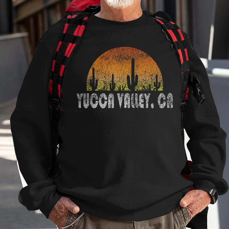 Retro Yucca Valley California Desert Sunset Vintage Sweatshirt Gifts for Old Men