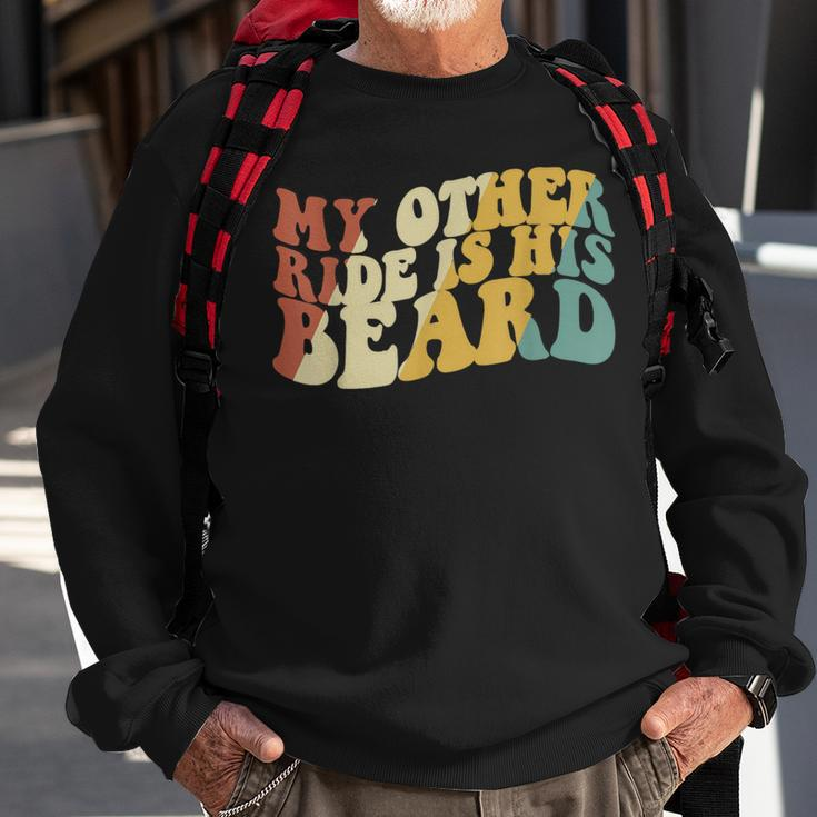 My Other Ride Is His Beard Motorcycle Biker Sweatshirt Gifts for Old Men