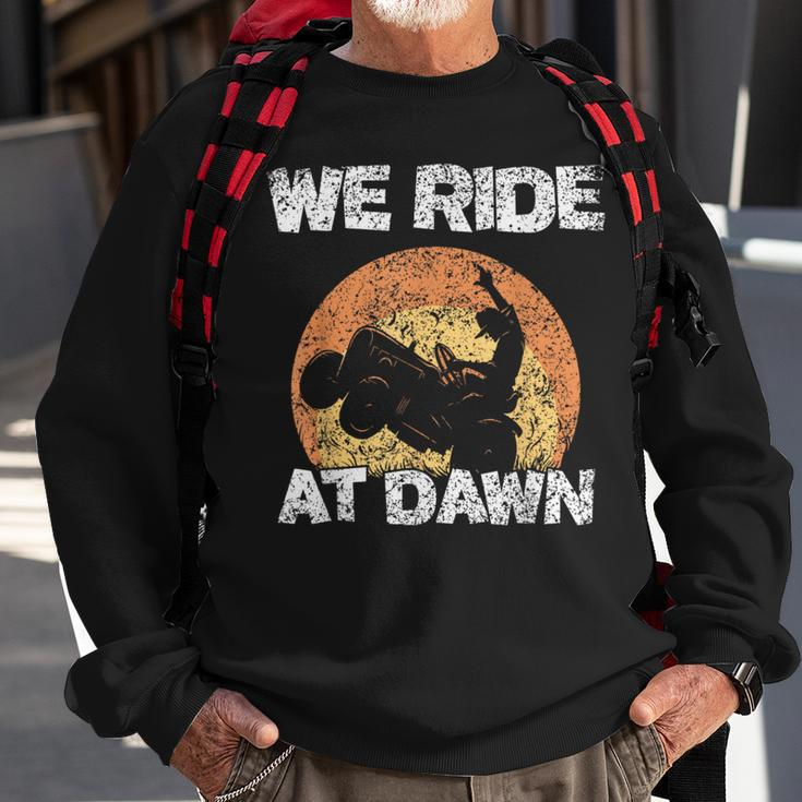 We Ride At Dawn Grass Mow Mower Cut Lawn Mowing Sweatshirt Gifts for Old Men