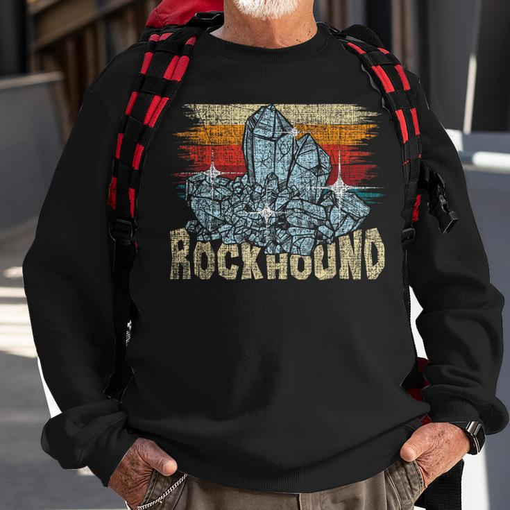 Rockhound Rock Collector Geode Hunter Geology Geologist Sweatshirt Gifts for Old Men