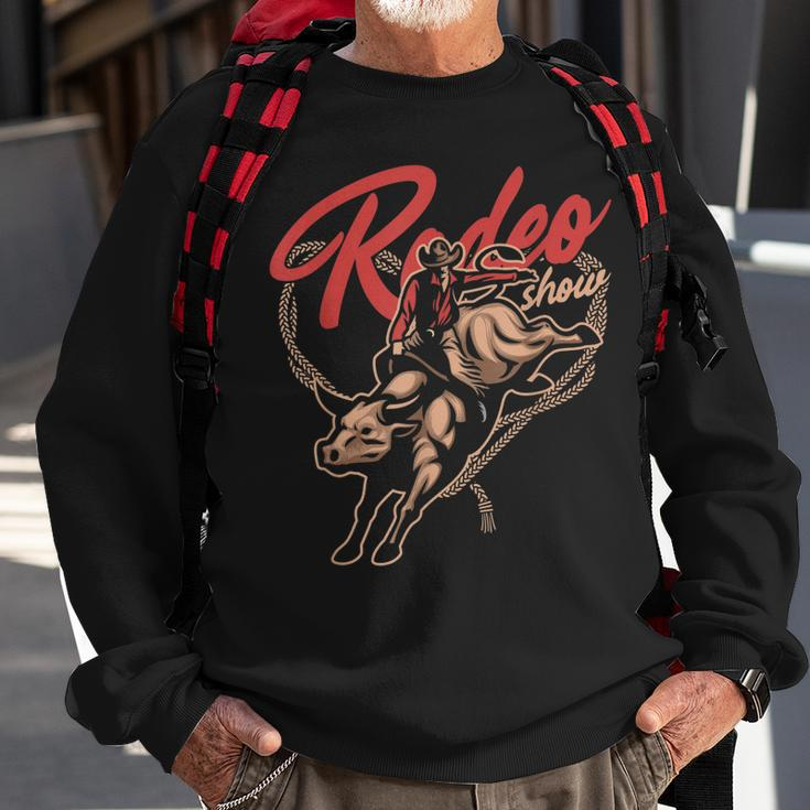 Rodeo Show Bull Riding Horse Rider Cowboy Cowgirl Western Sweatshirt Gifts for Old Men