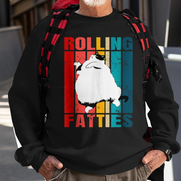 Rolling Fatties Cat Funny Cat Lover Cat Pet Owner Sweatshirt Gifts for Old Men