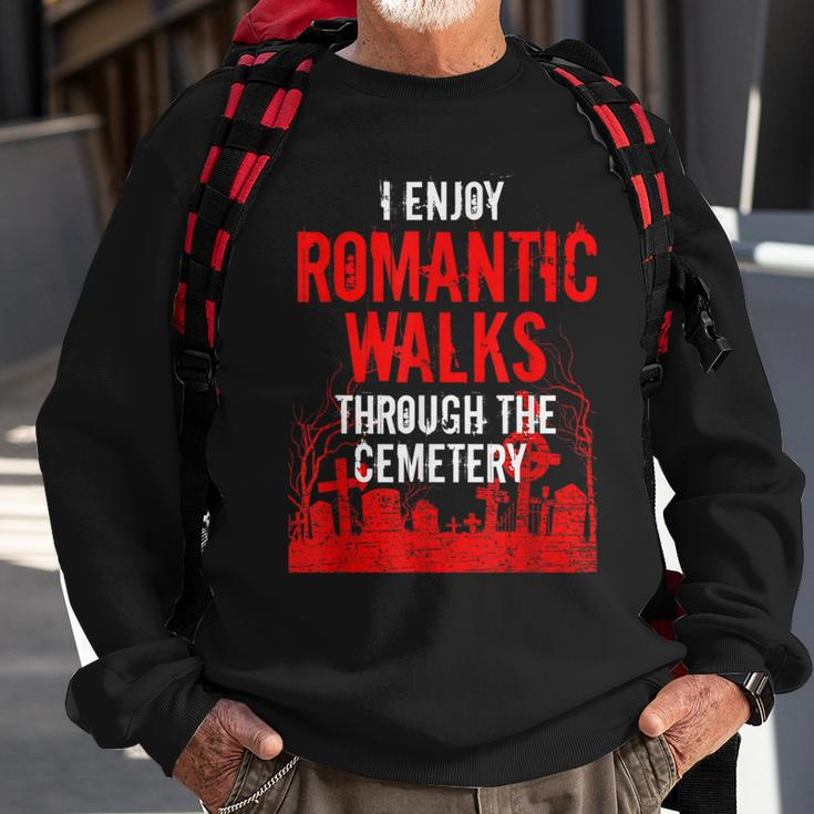 Romantic Walks Through Cemetery Death Horror Creepy 666 Creepy Sweatshirt Gifts for Old Men