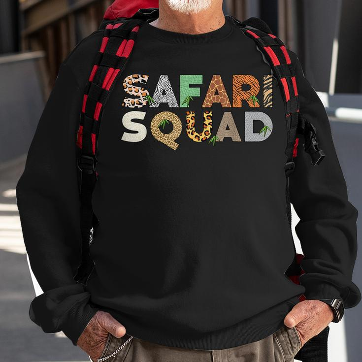 Safari Animal Pattern Print Family Safari Squad Sweatshirt Gifts for Old Men