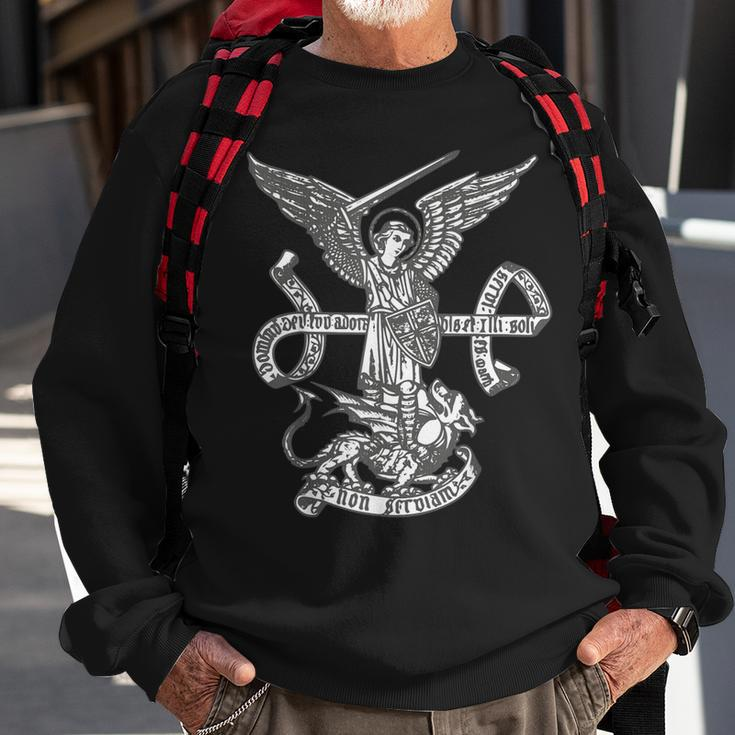 Saint Michael The Archangel Catholic Angels Sweatshirt Gifts for Old Men