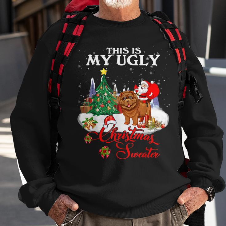 Santa Riding Chow Chow This Is My Ugly Christmas Sweater Sweatshirt Gifts for Old Men