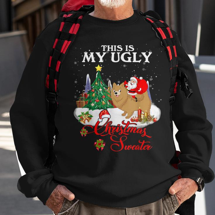 Santa Riding Pomeranian This Is My Ugly Christmas Sweater Sweatshirt Gifts for Old Men