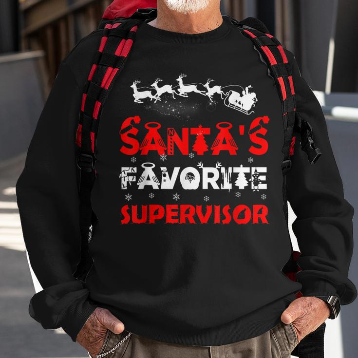 Santas Favorite Supervisor Funny Job Xmas Gifts Sweatshirt Gifts for Old Men