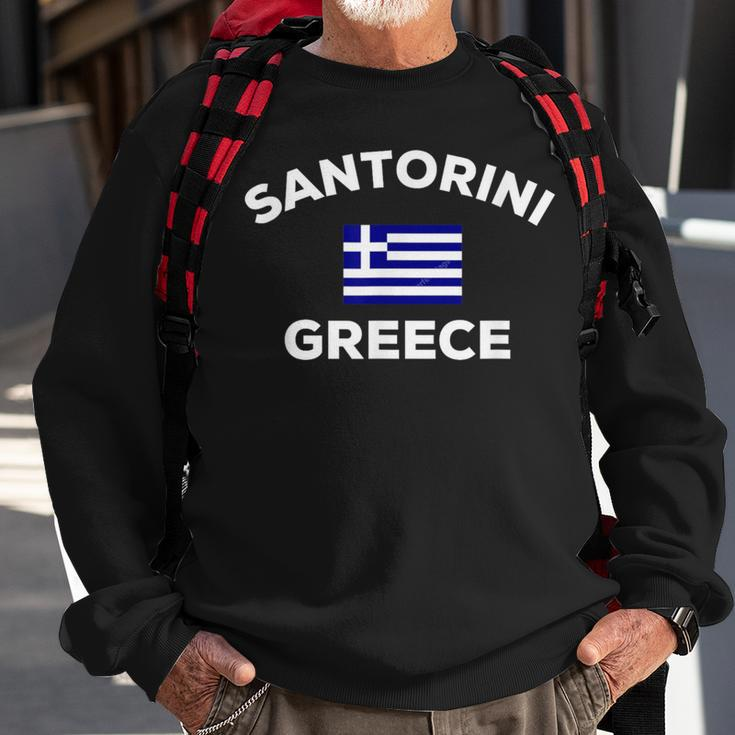Santorini Greece Greek Flag Tourist Souvenir Sweatshirt Gifts for Old Men