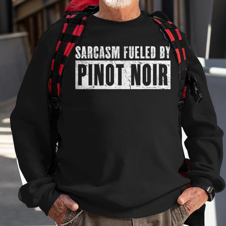 Sarcasm Fueled By Pinot Noir - Bartenders & Drinkers Humor Sweatshirt Gifts for Old Men