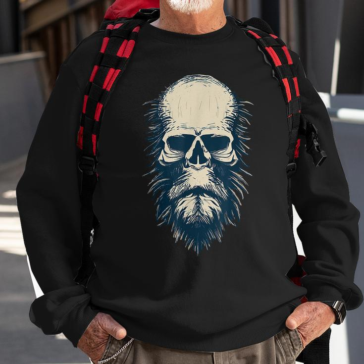 Sasquatch Skull Minimalist Bigfoot Horror Skull Sasquatch Sweatshirt Gifts for Old Men
