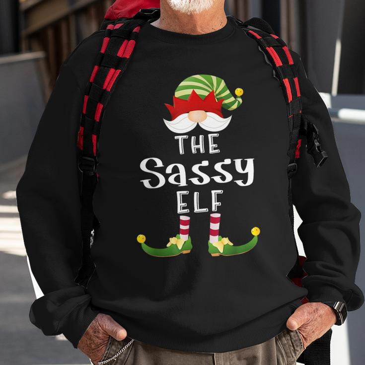 Sassy Elf Group Christmas Pajama Party Sweatshirt Gifts for Old Men
