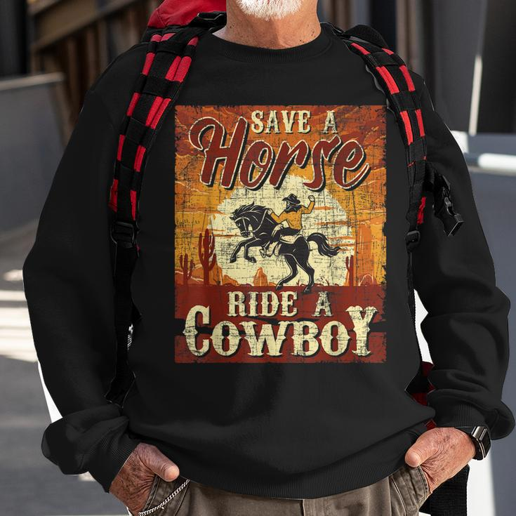 Save A Horse Cowboy Cowgirl Equestrian Calf Roping Lover Sweatshirt Gifts for Old Men
