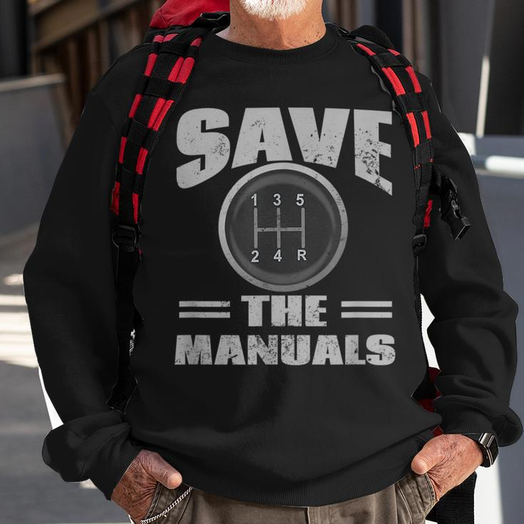 Save The Manuals | Funny Car Manual Shifting Sweatshirt Gifts for Old Men