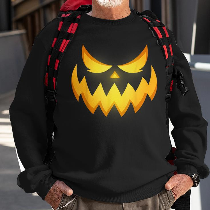 Scary Spooky Jack O Lantern Face Pumpkin Halloween Boys Sweatshirt Gifts for Old Men