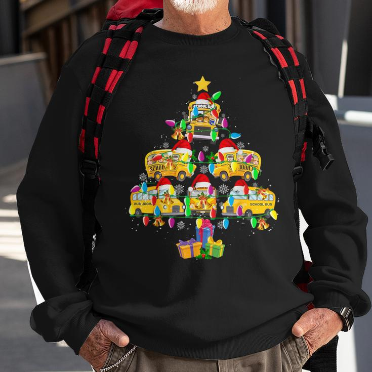 School Bus Christmas Tree Santa Bus Driver Sweatshirt Gifts for Old Men