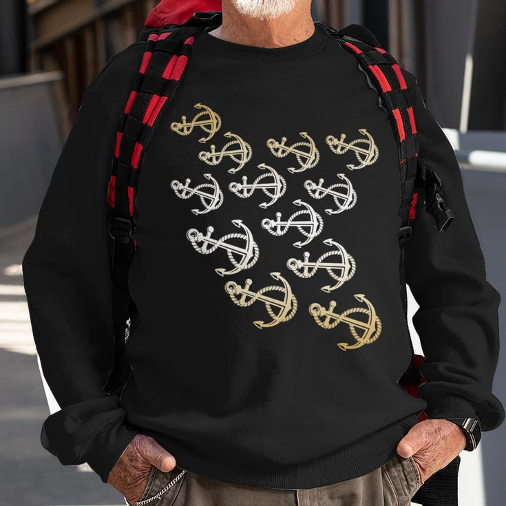 School Of Anchors Funny Fishing Sailor Meme Quote Sweatshirt Gifts for Old Men
