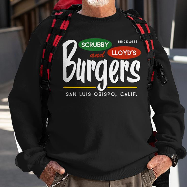 Scrubby & Lloyd's Burgers San Luis Obispo California Sweatshirt Gifts for Old Men