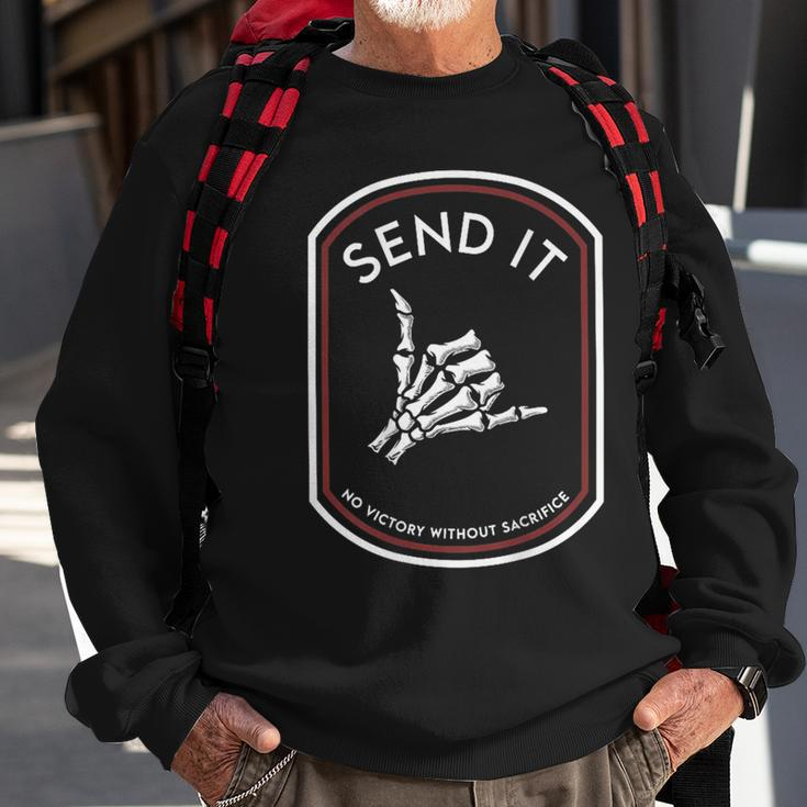 Send It No Victory Without Sacrifice On Back Sweatshirt Gifts for Old Men
