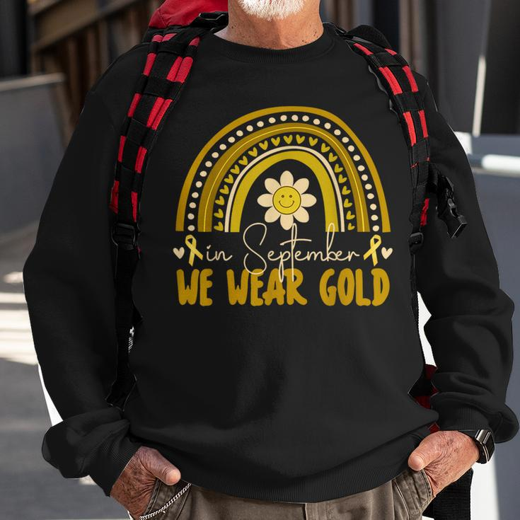 In September We Wear Gold Childhood Cancer Awareness Sweatshirt Gifts for Old Men