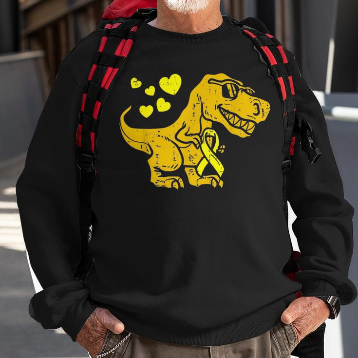 In September We Wear Gold DinosaurRex Childhood Cancer Sweatshirt Gifts for Old Men