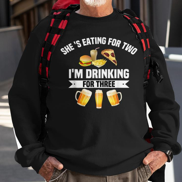 Shes Eating For Two Im Drinking For Three Gifts Sweatshirt Gifts for Old Men