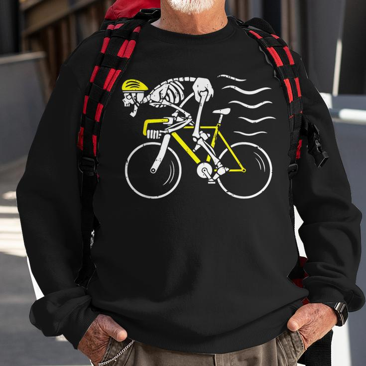 Skeleton Riding Bicycle Halloween Costume Cycling Biking Sweatshirt Gifts for Old Men