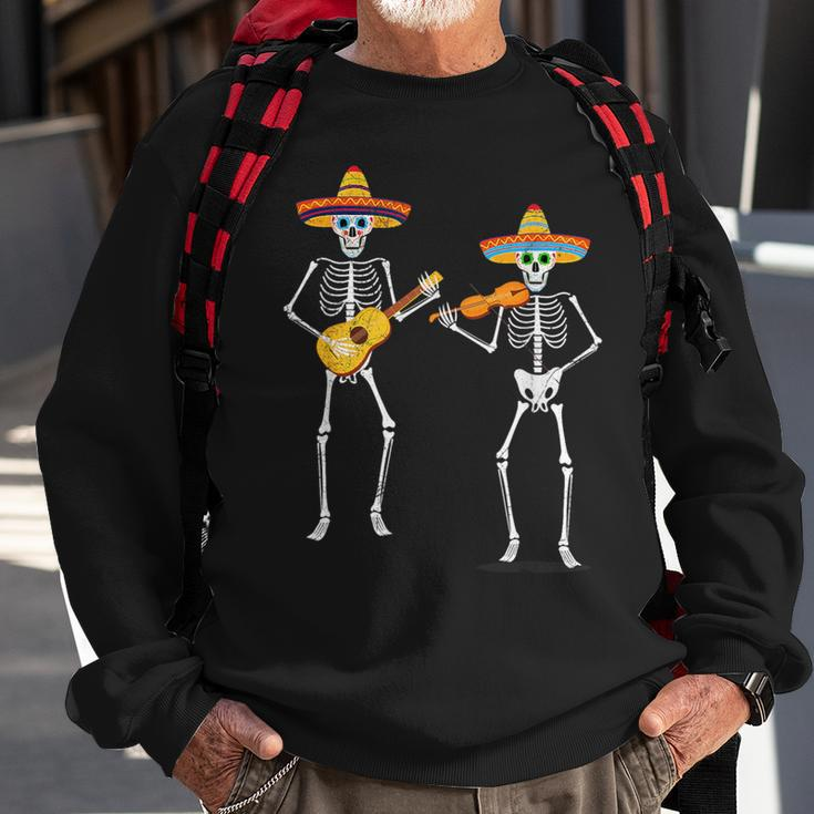 Skeleton Sombreros Guitar Fiesta Cinco De Mayo Mexican Party Sweatshirt Gifts for Old Men