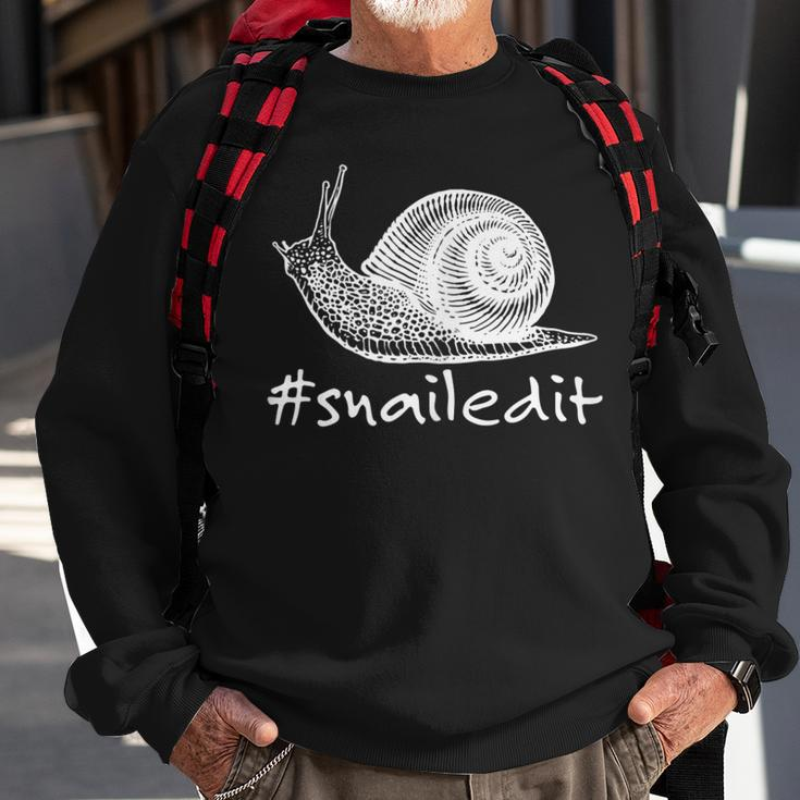 Snailed It Pet Snail Malacologist Sweatshirt Gifts for Old Men