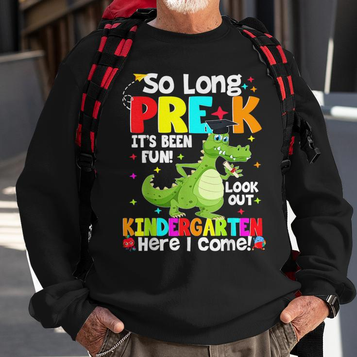 So Long Prek Kindergarten Here I Come Dinosaur Graduation Sweatshirt Gifts for Old Men