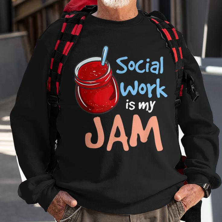 Social Work Is My Jam Social Worker Sweatshirt Gifts for Old Men