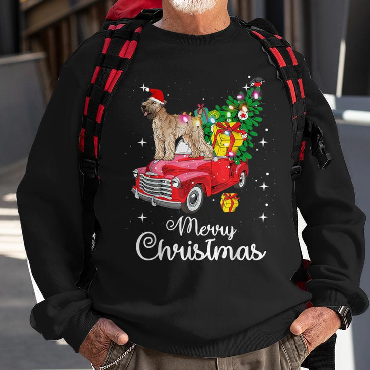 Soft Coated Wheaten Terrier Rides Red Truck Christmas Sweatshirt Gifts for Old Men