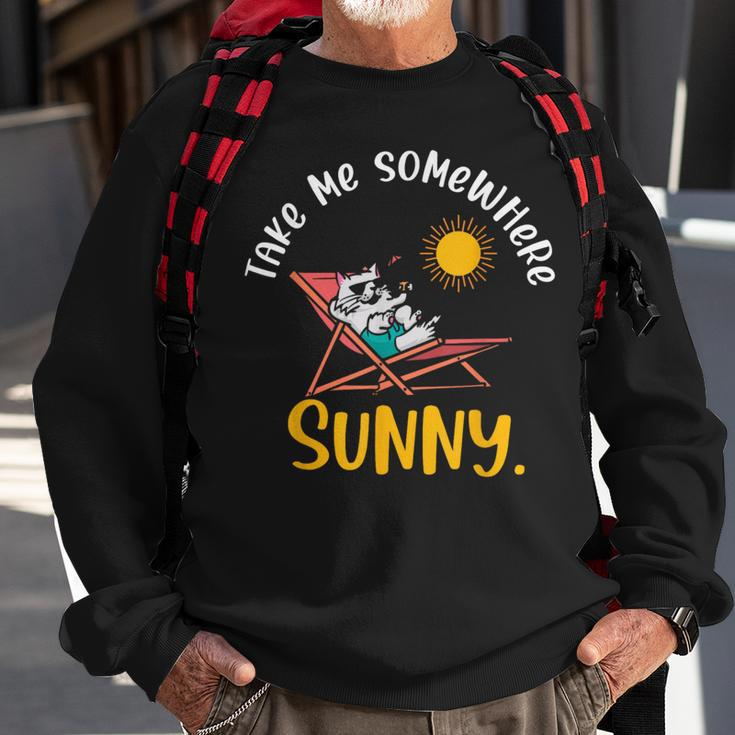 Take Me Somewhere Beach Sunny Vacation Summer Travel Sunset Sweatshirt Gifts for Old Men