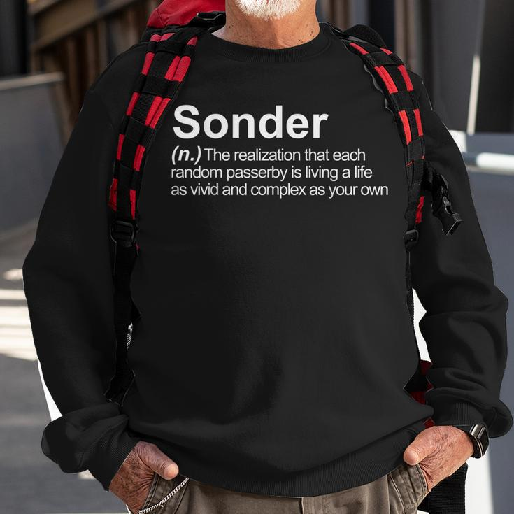 Sonder Funny Word Definition Vocabulary Typewriter Poetry Ah Definition Funny Gifts Sweatshirt Gifts for Old Men