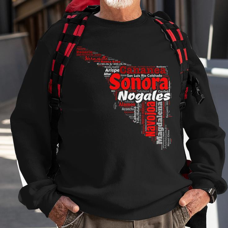 Sonora Mexico Mapa Ciudades Y Municipios Regalo Sweatshirt Gifts for Old Men