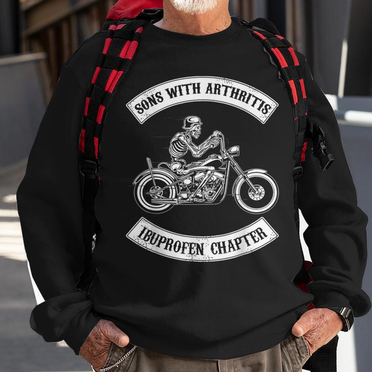 Sons With Arthritisibuprefen Chapter Funny Biker Skull Sweatshirt Gifts for Old Men