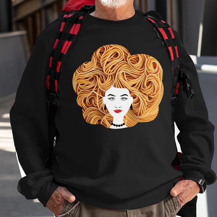 Spaghetti Pasta Natural Hair Sweatshirt Gifts for Old Men