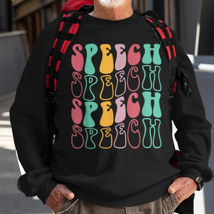 Speech Therapy Retro Speech Language Pathologist Therapist Sweatshirt Gifts for Old Men