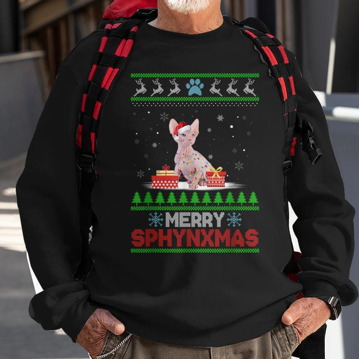 Sphynx Cat Lover Christmas Ugly Xmas Sweater Sphynx Sweatshirt Gifts for Old Men