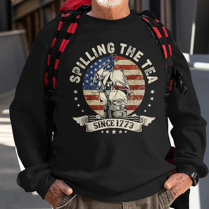 Spilling The Tea Since 1773 Patriotic 4Th Of July Sweatshirt Gifts for Old Men