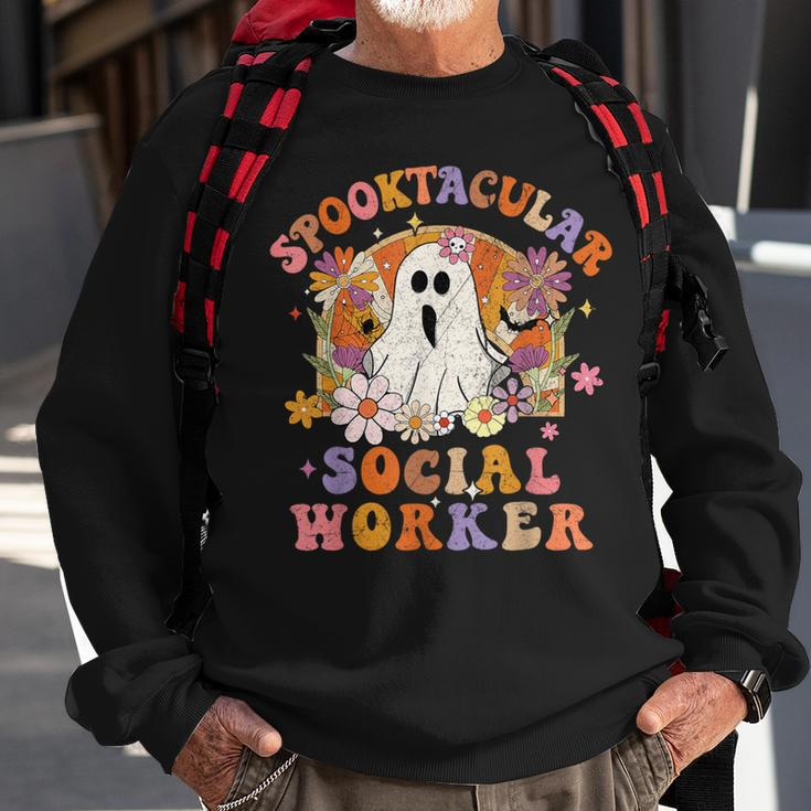 Spooktacular Social Worker Happy Halloween Spooky Matching Sweatshirt Gifts for Old Men