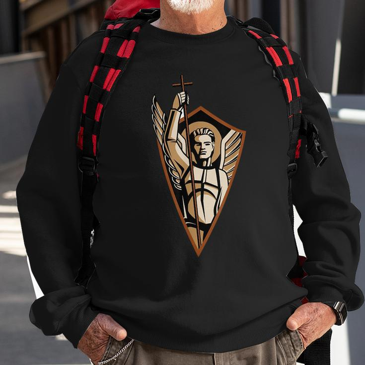 St Saint Michael The Archangel Catholic Angel Warrior Sweatshirt Gifts for Old Men