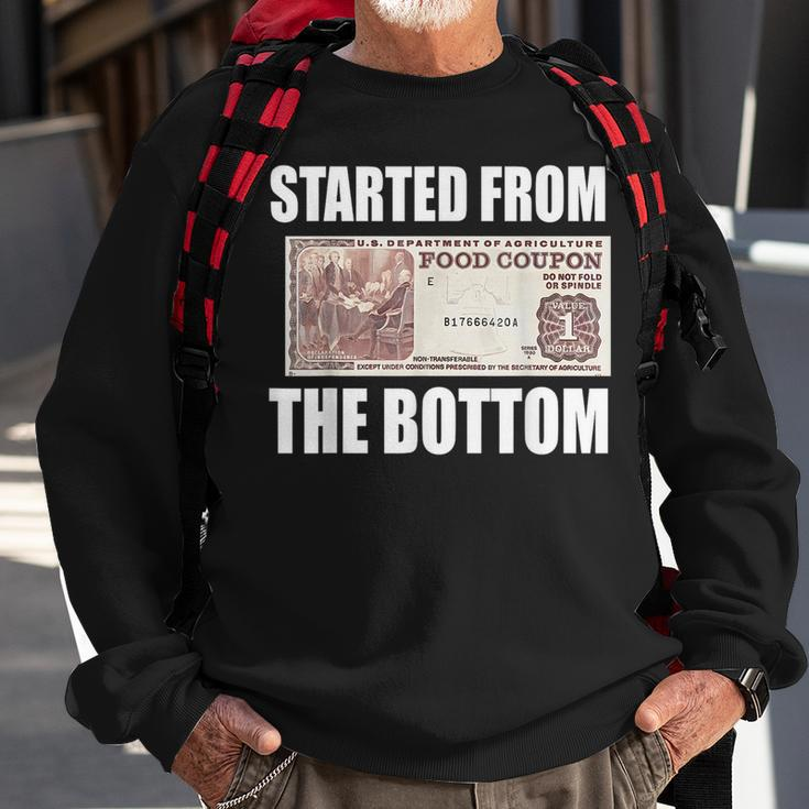 Started From Bottom Food Stamp Coupon Meme Sweatshirt Gifts for Old Men