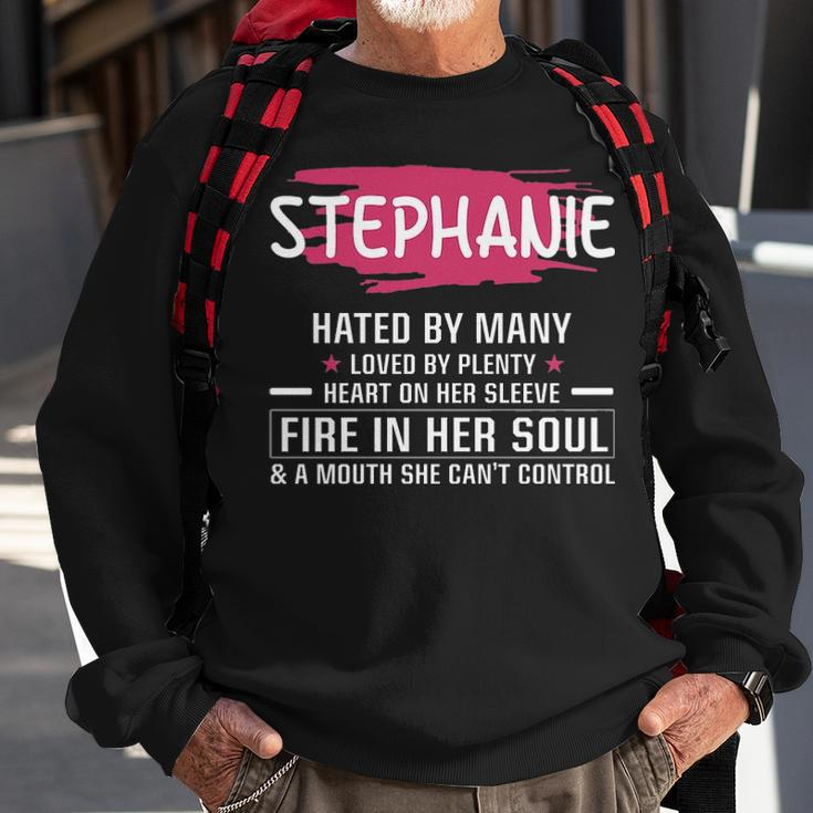 Stephanie Name Gift Stephanie Hated By Many Loved By Plenty Heart On Her Sleeve Sweatshirt Gifts for Old Men