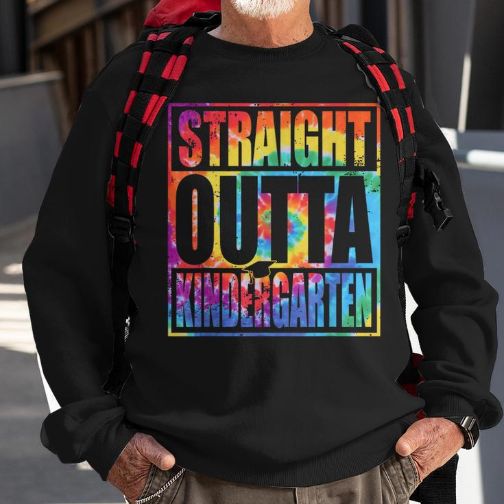 Straight Outta Kindergarten Class Of 2023 Graduation Tie Dye Sweatshirt Gifts for Old Men