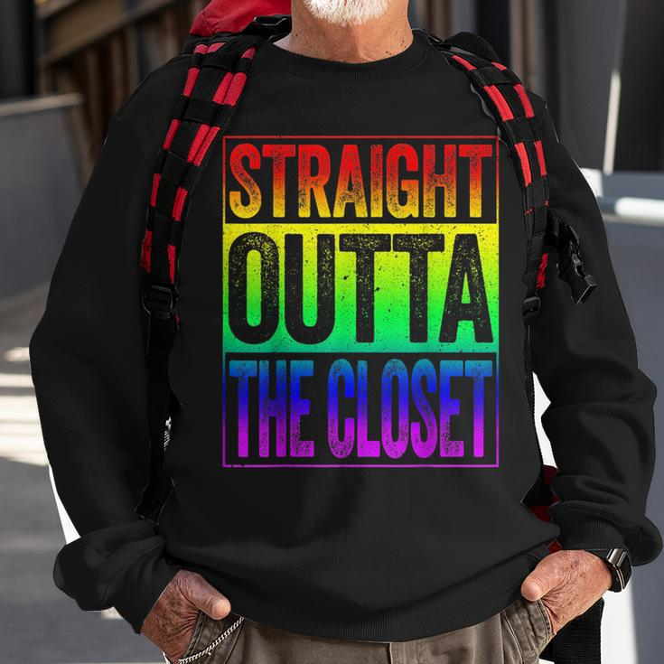 Straight Outta The Closet Lgbt Pride Gift Sweatshirt Gifts for Old Men