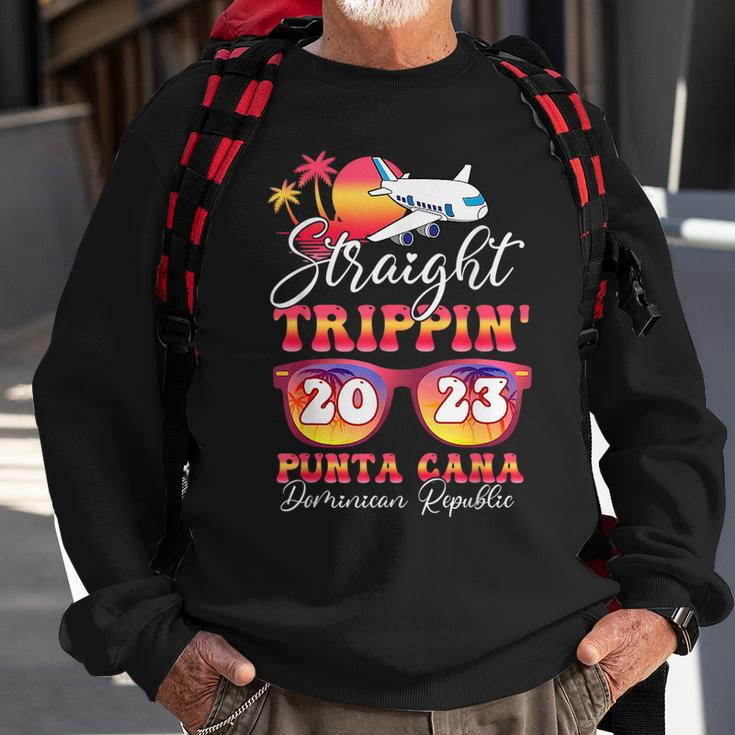 Straight Trippin 2023 Family Vacation Punta Cana Matching Sweatshirt Gifts for Old Men